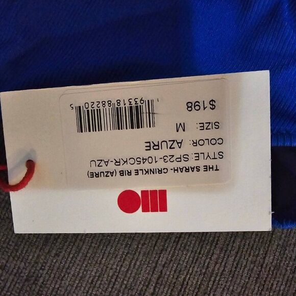 Solid And Striped Blue Crinkle Rib Azure Sarah One Piece Swimsuit Size Medium - Picture 7 of 16